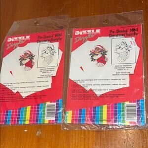 Dizzle Bear In Stocking Mini Christmas Transfer Set Bundle